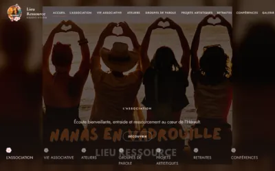 Page d'accueil du site de l'association Lieu Ressource, Corneilhan