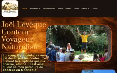 Page d'accueil du site de Joël Lévêque, conteur à Lodève