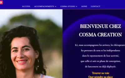 Page d'accueil du site de Cosma Création, Lodève