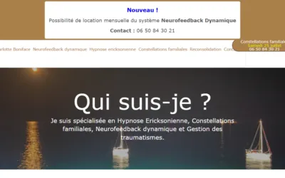 Page d'accueil du site de Charlotte Boniface, thérapies holistiques, Lodève