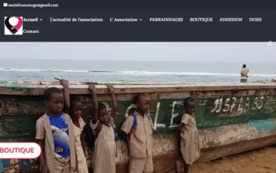 Page d'accueil du site de Métis France Togo, Cazouls-lès-Béziers