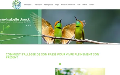 Page d'accueil du site d'Anne-Isabelle Jouck, créé par HIT Production